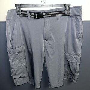 Denali Gray Belted Men's Hybrid Cargo Shorts Size 38 Outdoors Fishing
